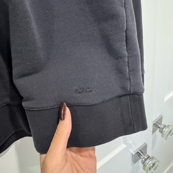 A.P.C. Black Crewneck Sweater with White Graphic - Picture 3 of 4